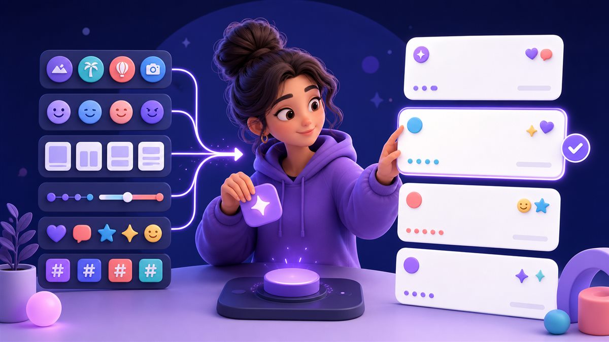 zFont3 social media caption maker combining topic tone emoji and hashtag ideas